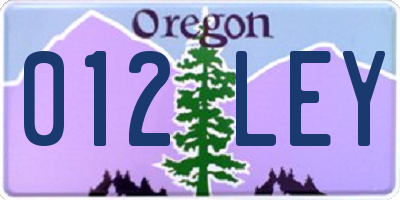 OR license plate 012LEY
