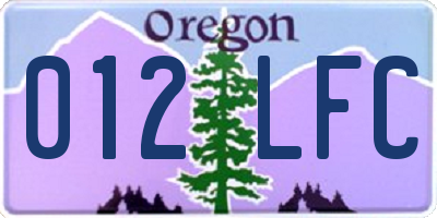 OR license plate 012LFC