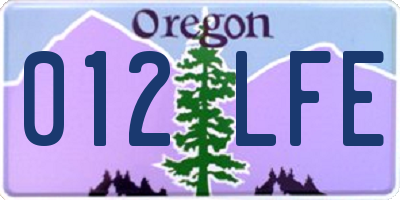 OR license plate 012LFE