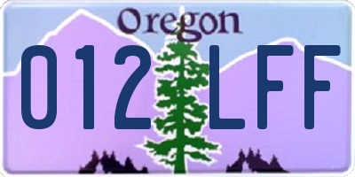 OR license plate 012LFF
