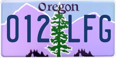 OR license plate 012LFG