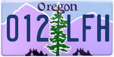 OR license plate 012LFH