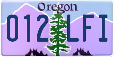 OR license plate 012LFI