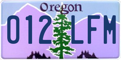 OR license plate 012LFM