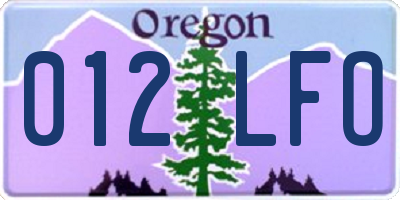 OR license plate 012LFO