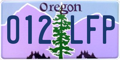 OR license plate 012LFP
