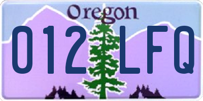 OR license plate 012LFQ
