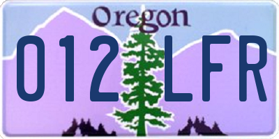 OR license plate 012LFR