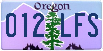 OR license plate 012LFS