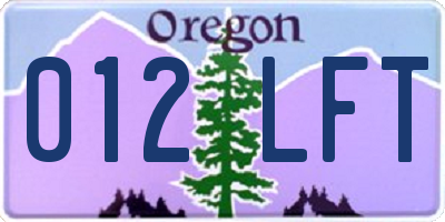 OR license plate 012LFT