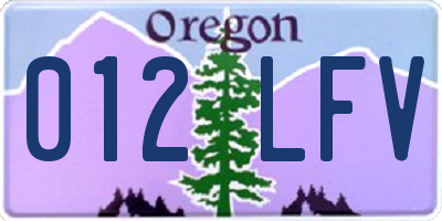 OR license plate 012LFV