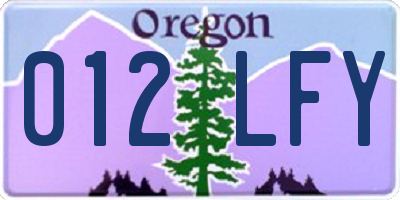 OR license plate 012LFY