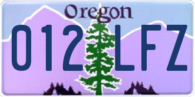 OR license plate 012LFZ