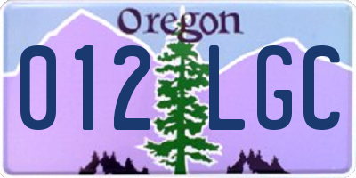 OR license plate 012LGC