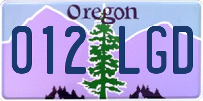 OR license plate 012LGD