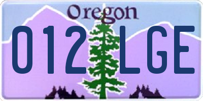 OR license plate 012LGE