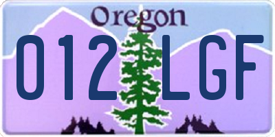 OR license plate 012LGF