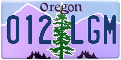 OR license plate 012LGM