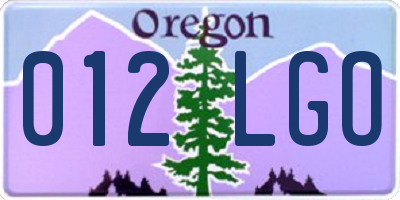 OR license plate 012LGO