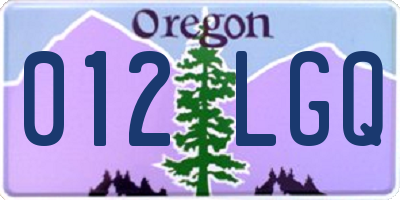 OR license plate 012LGQ