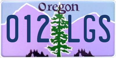 OR license plate 012LGS