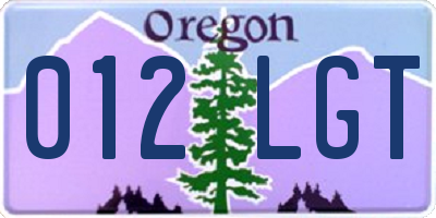 OR license plate 012LGT