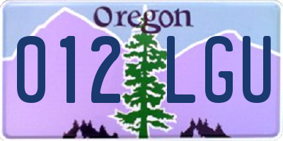 OR license plate 012LGU