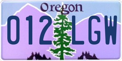 OR license plate 012LGW