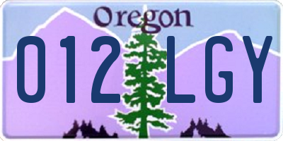 OR license plate 012LGY
