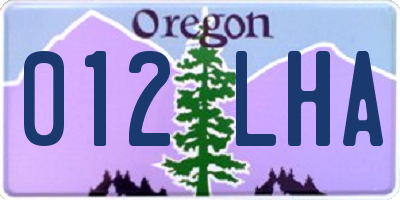 OR license plate 012LHA