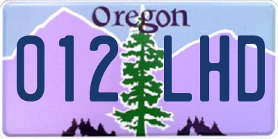 OR license plate 012LHD
