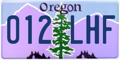 OR license plate 012LHF
