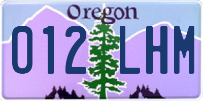 OR license plate 012LHM