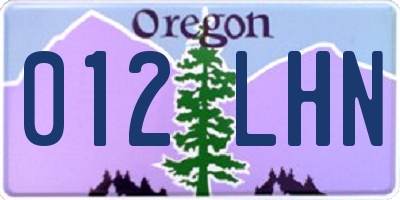 OR license plate 012LHN