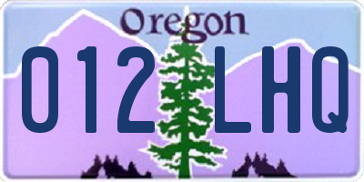 OR license plate 012LHQ