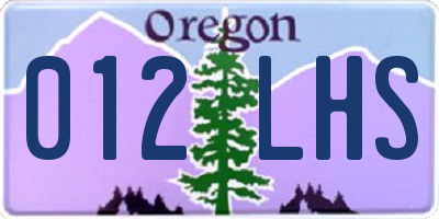 OR license plate 012LHS