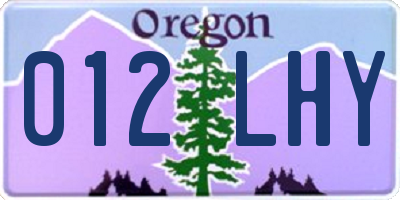 OR license plate 012LHY