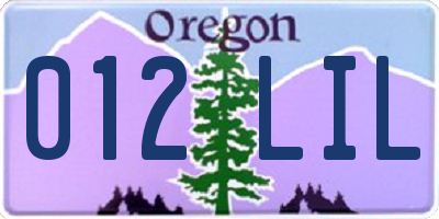 OR license plate 012LIL