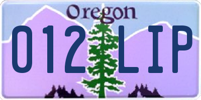 OR license plate 012LIP