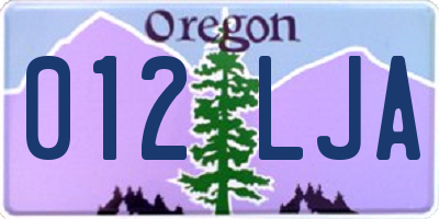 OR license plate 012LJA