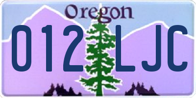 OR license plate 012LJC