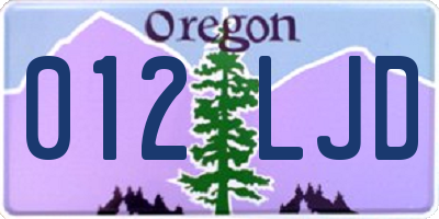 OR license plate 012LJD