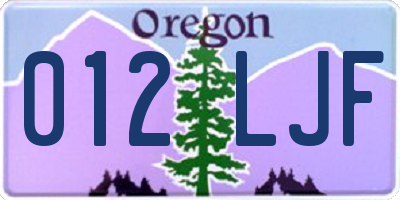 OR license plate 012LJF