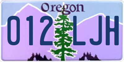 OR license plate 012LJH