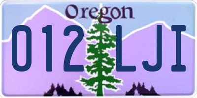 OR license plate 012LJI