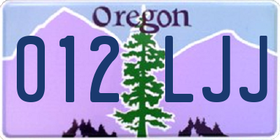OR license plate 012LJJ