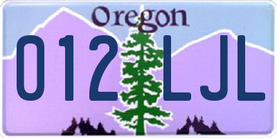 OR license plate 012LJL