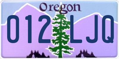 OR license plate 012LJQ