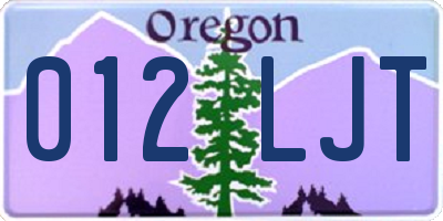 OR license plate 012LJT