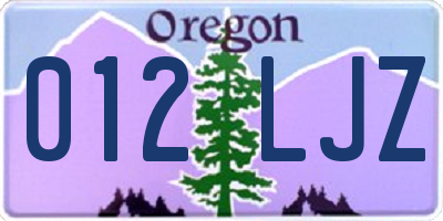 OR license plate 012LJZ